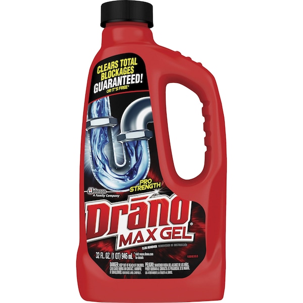 Drano Clog Remover, Max Gel, 32 fl. oz, , PK 12 SJN694768CT - main